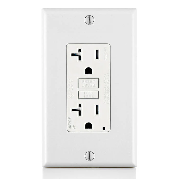 20 Amp, Self Test, Tamper-Resistant Dual-Function AFCI/GFCI Outlet with LED Indicator Light, AGTR2-W - Image 2