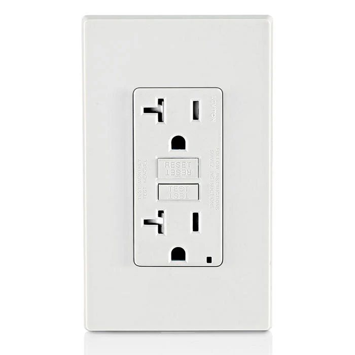 20 Amp, Self Test, Tamper-Resistant Slim GFCI Outlet with LED Indicator Light, GFTR2-W - Image 2