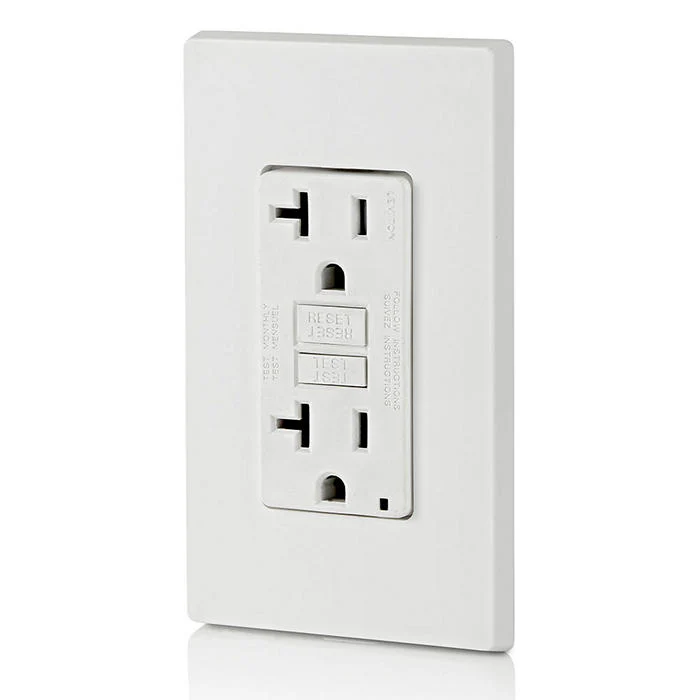20 Amp, Self Test, Tamper-Resistant Slim GFCI Outlet with LED Indicator Light, GFTR2-W - Image 3