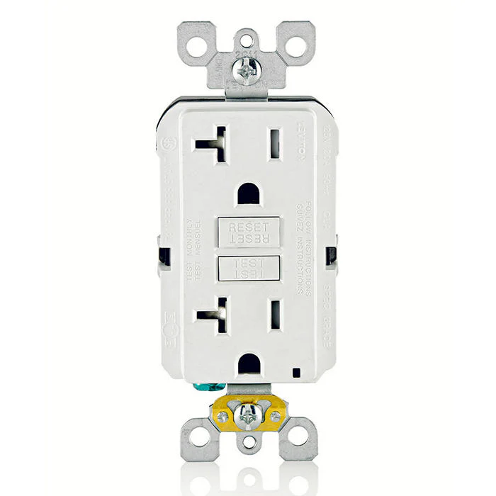 20 Amp, Self Test, Tamper-Resistant Slim GFCI Outlet with LED Indicator Light, GFTR2-W - Image 4