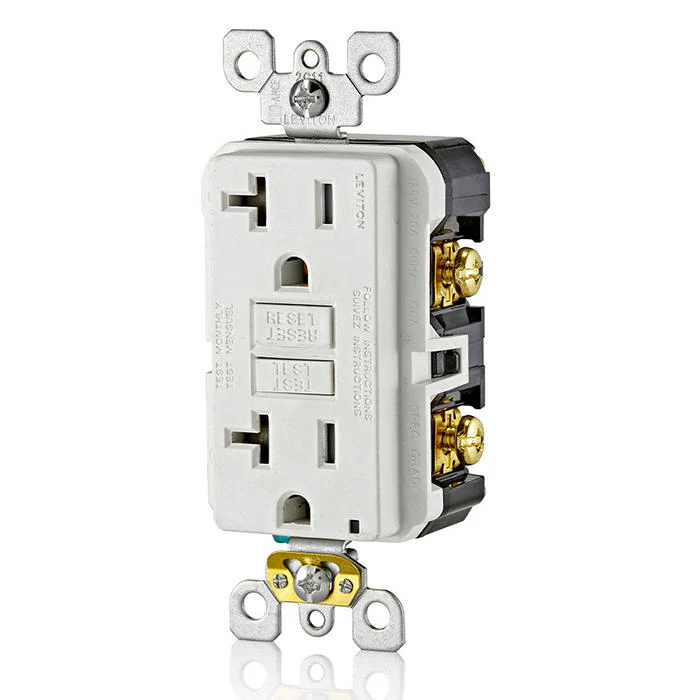 20 Amp, Self Test, Tamper-Resistant Slim GFCI Outlet with LED Indicator Light, GFTR2-W - Image 5