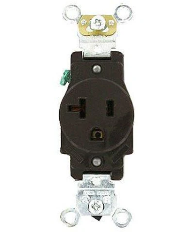 20-Amp, Single Receptacle, Industrial Heavy Duty Grade, Straight Blade, 125-Volt, Self Grounding, Brown/Gray/Ivory/Red/Light Almond/White, 5361
