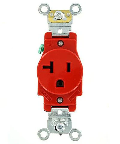20-Amp, Single Receptacle, Industrial Heavy Duty Grade, Straight Blade, 125-Volt, Self Grounding, Brown/Gray/Ivory/Red/Light Almond/White, 5361 - Image 4