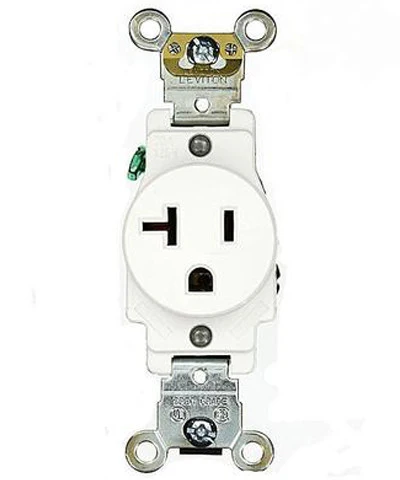 20-Amp, Single Receptacle, Industrial Heavy Duty Grade, Straight Blade, 125-Volt, Self Grounding, Brown/Gray/Ivory/Red/Light Almond/White, 5361 - Image 6