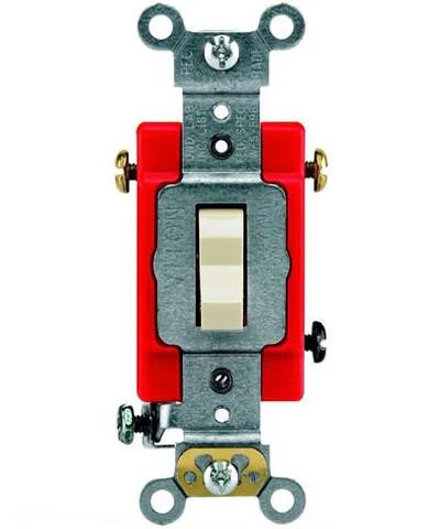20-Amp, Toggle 3-Way AC Quiet Switch, 120/277-Volt, Extra Heavy Duty Spec Grade, Self Grounding, Back and Side Wired, Various Colors, 1223-2 - Image 4