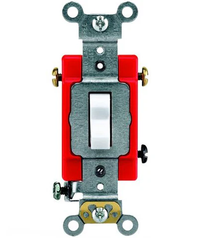 20-Amp, Toggle 3-Way AC Quiet Switch, 120/277-Volt, Extra Heavy Duty Spec Grade, Self Grounding, Back and Side Wired, Various Colors, 1223-2 - Image 6