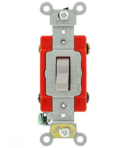 20-Amp, Toggle 4-Way AC Quiet Switch, 120/277-Volt, Extra Heavy Duty Grade, Self Grounding, Back and Side Wired, Various Colors, 1224-2 - Image 3