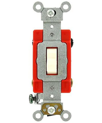 20-Amp, Toggle 4-Way AC Quiet Switch, 120/277-Volt, Extra Heavy Duty Grade, Self Grounding, Back and Side Wired, Various Colors, 1224-2 - Image 5