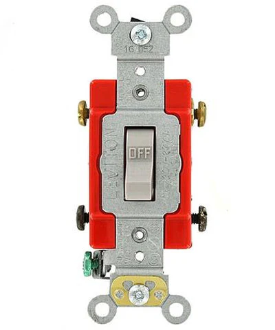 20-Amp, Toggle Double-Pole AC Quiet Switch, 120/277-Volt, Extra Heavy Duty Grade, Self Grounding, Back and Side Wired, Various Colors, 1222-2 - Image 3