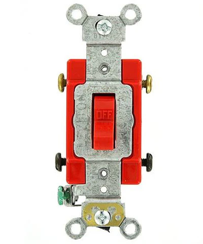 20-Amp, Toggle Double-Pole AC Quiet Switch, 120/277-Volt, Extra Heavy Duty Grade, Self Grounding, Back and Side Wired, Various Colors, 1222-2 - Image 5