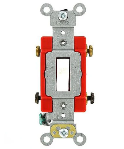 20-Amp, Toggle Double-Pole AC Quiet Switch, 120/277-Volt, Extra Heavy Duty Grade, Self Grounding, Back and Side Wired, Various Colors, 1222-2 - Image 6