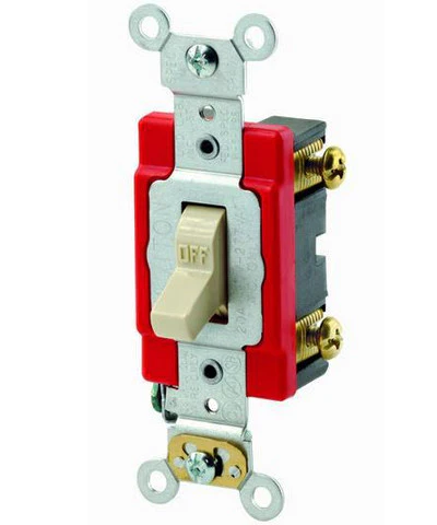 20-Amp, Toggle Single-Pole AC Quiet Switch, 120/277-Volt, Extra Heavy Duty Spec Grade, Self Grounding, Various Colors, 1221-2 - Image 4