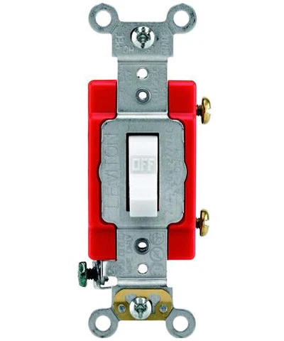 20-Amp, Toggle Single-Pole AC Quiet Switch, 120/277-Volt, Extra Heavy Duty Spec Grade, Self Grounding, Various Colors, 1221-2 - Image 7