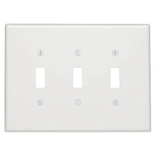 3-Gang Toggle Device Switch Wallplate, Oversized, Thermoset, Device Mount - White, 88111