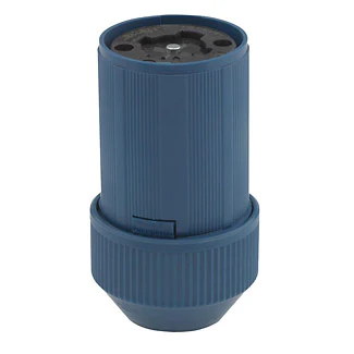 30 Amp-600VAC / 20Amp-250 Volt DC 4-Pole 5-Wire Grounding. Locking Connector - BLUE, 25414-B