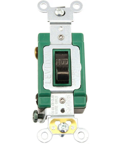 30-Amp, Toggle Double-Pole AC Quiet Switch, 120/277-Volt, Extra Heavy Duty Spec Grade, Self Grounding, Back and Side Wired, Various Colors, 3032-2 - Image 4