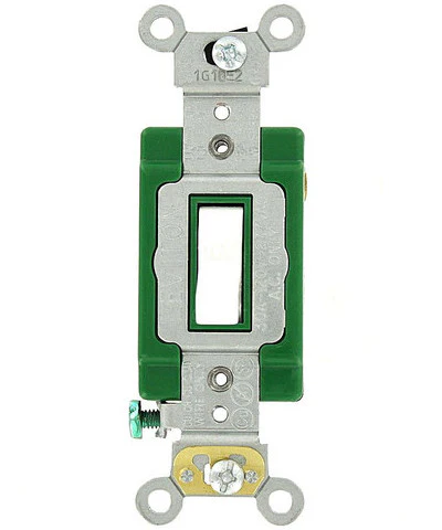30-Amp, Toggle Single-Pole AC Quiet Switch, 120/277-Volt, Extra Heavy Duty Grade, Self Grounding, Brown/Ivory/White, 3031-2 - Image 3