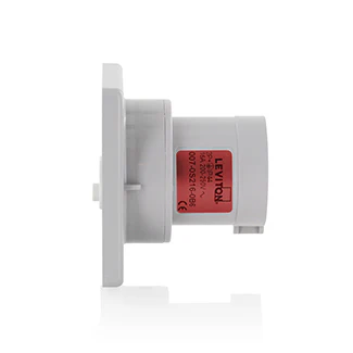 32 Amp, 346-415 Volt, International Configuration Panel Mounting Inlet, Industrial Grade, Red, S432-B6