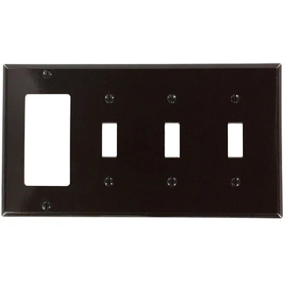 4-Gang, 3-Toggle, 1-Decora/GFCI Device, Combination Wall Plate, Standard Size, Device Mount, P326 - Image 4