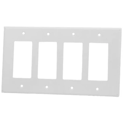 4-Gang Decora/GFCI Device Decora Wall Plate, Midway Size, Thermoset, Device Mount, 80612