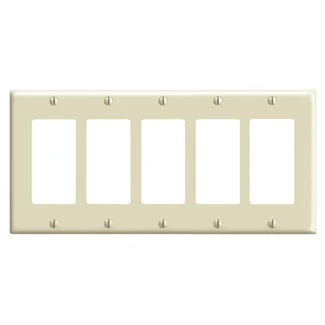 5-Gang Decora/GFCI Device Decora Wall Plate, Standard Size, Thermoset, Device Mount, 80423 - Image 5