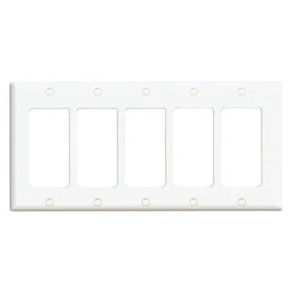 5-Gang Decora/GFCI Device Decora Wall Plate, Standard Size, Thermoset, Device Mount, 80423 - Image 6
