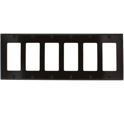 6-Gang Decora/GFCI Device Decora Wall Plate, Standard Size, Thermoset, Device Mount, 80436 - Image 5