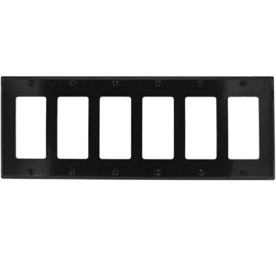 6-Gang Decora/GFCI Device Decora Wall Plate, Standard Size, Thermoset, Device Mount, 80436 - Image 6