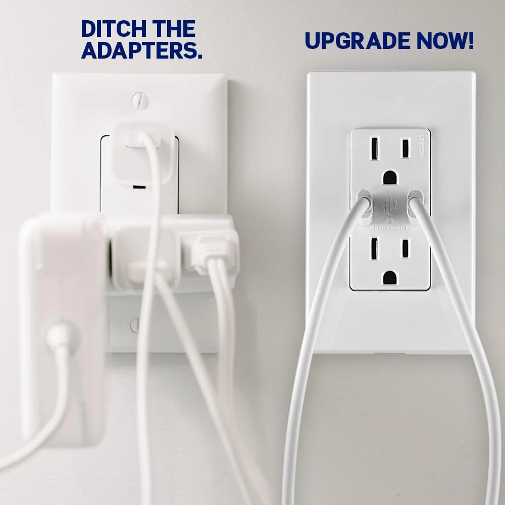 60W (20V@2.5A+ 5V@2A) USB Dual Type A/Type-C Power Delivery Wall Outlet Charger with 15A Tamper-Resistant Outlet, T5634 - Image 7