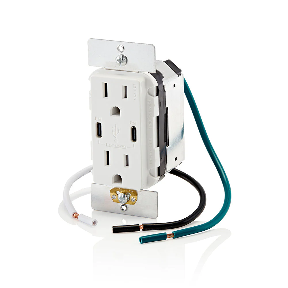 60W (6A) USB Dual Type-C/C Power Delivery Wall Charger with 15A Tamper-Resistant Outlet, T5636 - Image 13