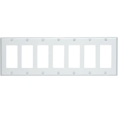 7-Gang Decora/GFCI Device Decora Wall Plate, Painted Metal, Device Mount, 80407