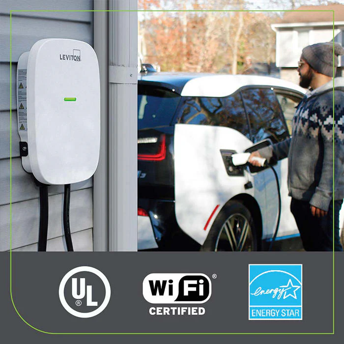 80 Amp Level 2 Electric Vehicle Charging Station With Wi-Fi, Works with My Leviton App, EV80W - Image 5