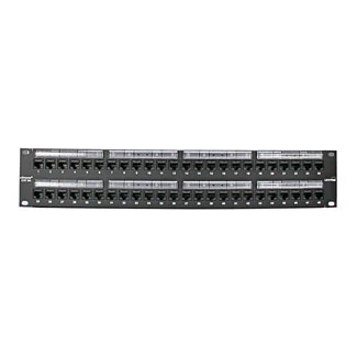 Cat 6A Flat Patch Panel, 110-style meets TIA 19 in Rack Mount, 6A586