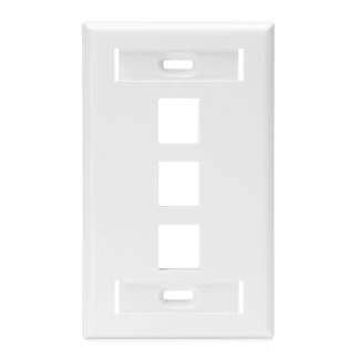 Single-Gang QUICKPORT Wallplate with ID Window, 3-Port, 42080