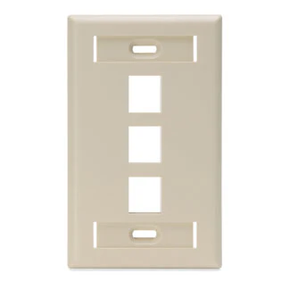 Single-Gang QUICKPORT Wallplate with ID Window, 3-Port, 42080 - Image 2