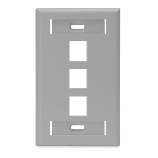Single-Gang QUICKPORT Wallplate with ID Window, 3-Port, 42080 - Image 3