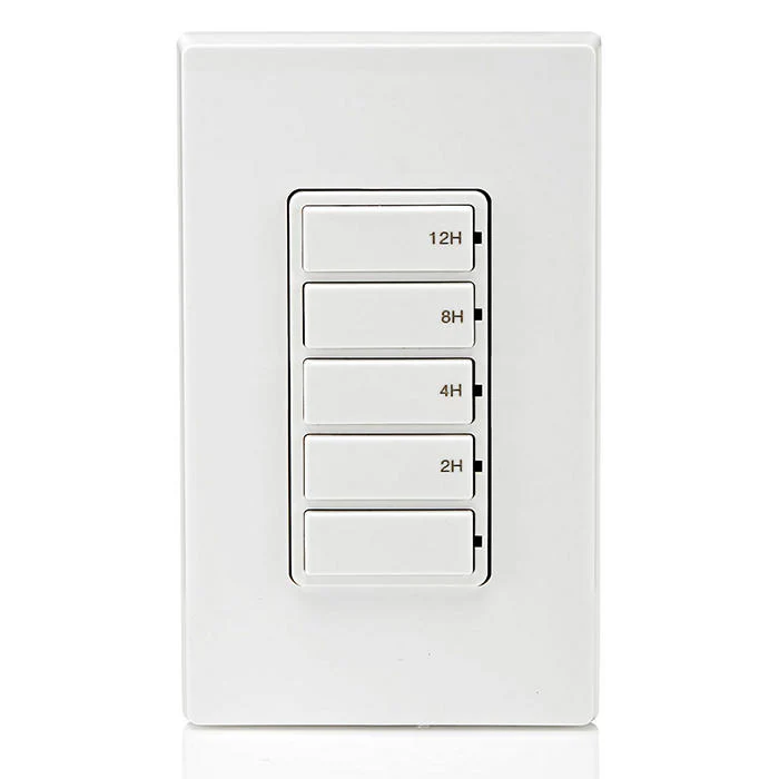Decora In-Wall 12-Hour Countdown Timer Switch, 20A, 1 HP/16A Fan/Motor, Single Pole/Multi-Way/Multi-Timer, DT212-1LW - Image 4