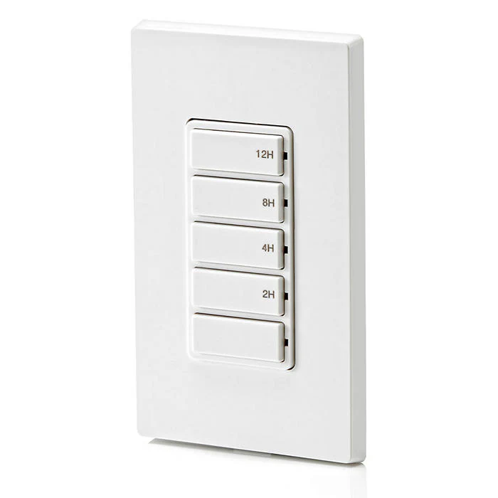 Decora In-Wall 12-Hour Countdown Timer Switch, 20A, 1 HP/16A Fan/Motor, Single Pole/Multi-Way/Multi-Timer, DT212-1LW - Image 5