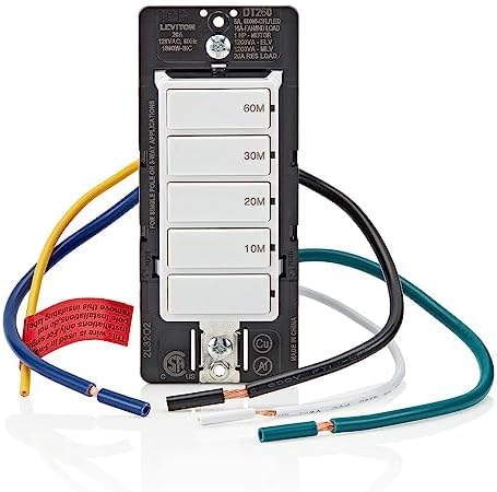 Decora In-Wall 60-Minute Countdown Timer Switch, 20A, 1 HP/16A Fan/Motor, Single Pole/Multi-Way/Multi-Timer, DT260-1LW - Image 13