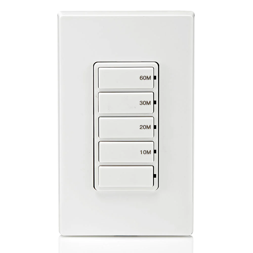 Countdown Timer Switch for bathroom household lights, 10-20-30-60 min, No Neutral Required, Single Pole, 15A, 1/2HP/9.8A Fan/Motor, White, 15-Amp, DT160-1LW - Image 13