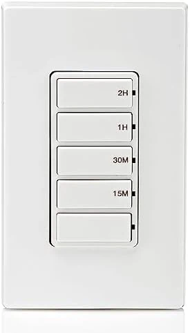 Decora In-Wall 2-Hour Countdown Timer Switch, 20A, 1 HP/16A Fan/Motor, Single Pole/Multi-Way/Multi-Timer, DT202-1LW - Image 11