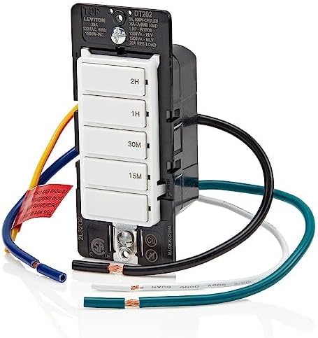 Decora In-Wall 2-Hour Countdown Timer Switch, 20A, 1 HP/16A Fan/Motor, Single Pole/Multi-Way/Multi-Timer, DT202-1LW - Image 14