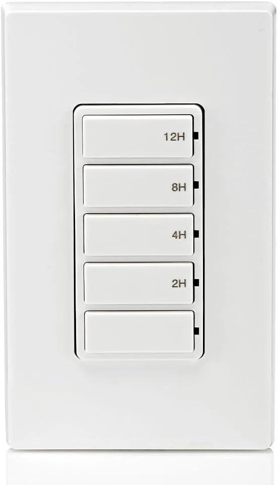 Countdown Timer Switch for bathroom household lights, 2-4-8-12 Hour, No Neutral Required, Single Pole, 15A, 1/2 HP/9.8A Fan/Motor, White, 15-Amp, DT112-1LW - Image 12