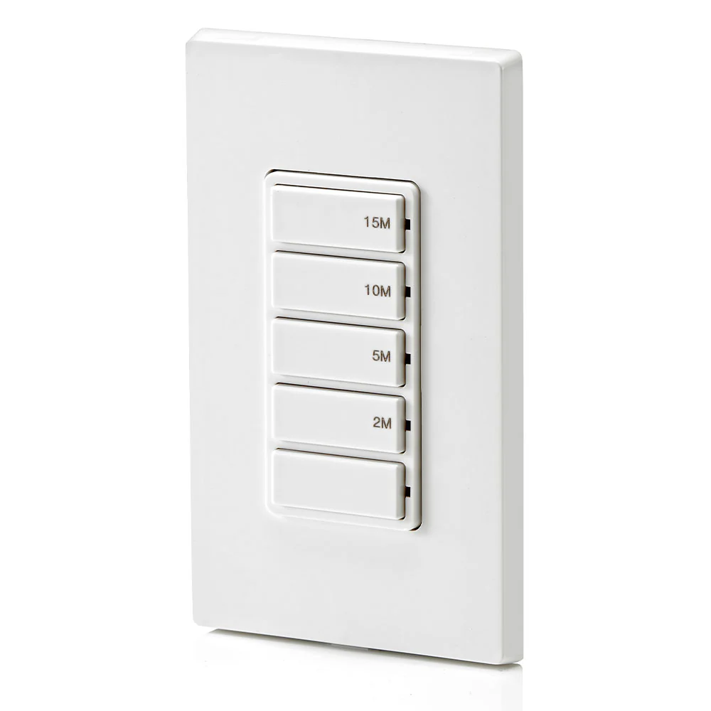 Countdown Timer Switch for bathroom household lights, 2-5-10-15 min, No Neutral Required, Single Pole, 15A, 1/2 HP/9.8A Fan/Motor, White, 15-Amp, DT115-1LW - Image 13