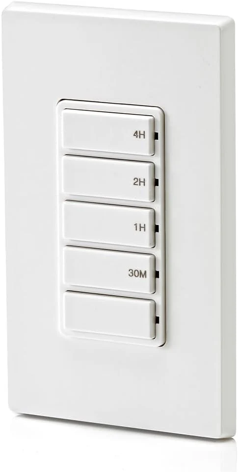 Countdown Timer Switch for bathroom household lights, 30 min, 1-2-4 hour, No Neutral Required, Single Pole, 15A, 1/2 HP/9.8A Fan/Motor, White, 15-Amp, DT104-1LW - Image 13