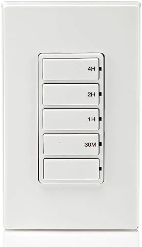 Decora In-Wall 4-Hour Countdown Timer Switch, 20A, 1 HP/16A Fan/Motor, Single Pole/Multi-Way/Multi-Timer, DT204-1LW - Image 11