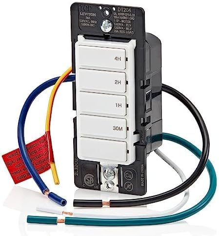 Decora In-Wall 4-Hour Countdown Timer Switch, 20A, 1 HP/16A Fan/Motor, Single Pole/Multi-Way/Multi-Timer, DT204-1LW - Image 14