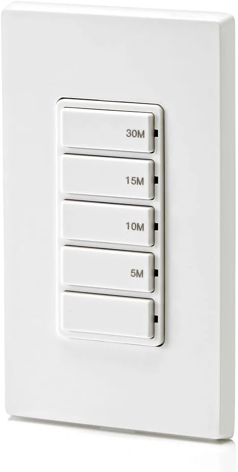 Countdown Timer Switch for bathroom household lights, 5-10-15-30 min, No Neutral Required, Single Pole, 15A, 1/2 HP/9.8A Fan/Motor, White, 15-Amp, DT130-1LW - Image 13