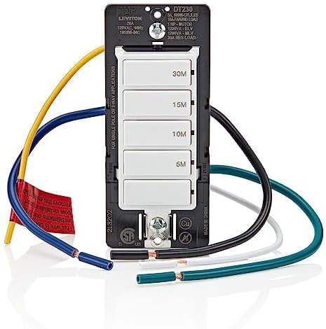 Decora In-Wall 30-Minute Countdown Timer Switch, 20A, 1 HP/16A Fan/Motor, Single Pole/Multi-Way/Multi-Timer, DT230-1LW - Image 10