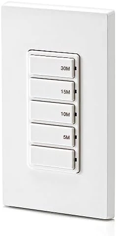 Decora In-Wall 30-Minute Countdown Timer Switch, 20A, 1 HP/16A Fan/Motor, Single Pole/Multi-Way/Multi-Timer, DT230-1LW - Image 12